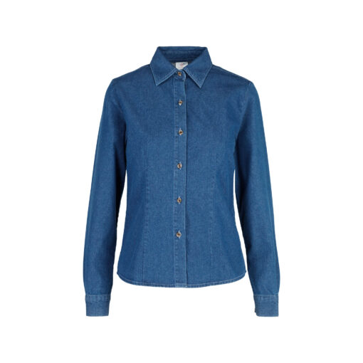 BLUSA DE MEZCLILLA MANGA LARGA CON SILUETA