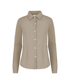 BLUSA DE GABARDINA MANGA LARGA CON SILUETA